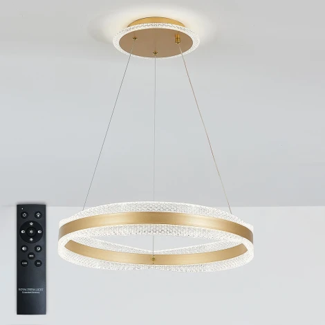 Подвесной светильник Natali Kovaltseva INNOVATION STYLE 83143 нимб с пультом ДУ, моб. приложением 120W, золото, LED
