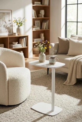 Стол придиванный Дей белый/белый Mebelik 009796