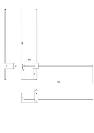Настенный светильник (бра) Pars 3000К 12Вт IP 20 LED Maytoni Technical C070WL-L12GB3K (220V)