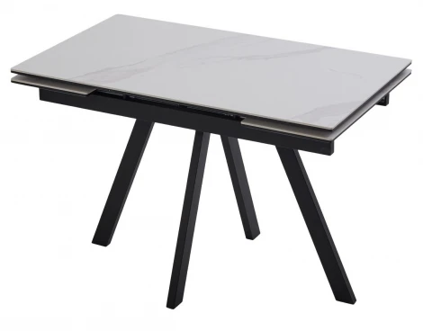 Стол НЕО-2 120 цвет MATTE БЕЛЫЙ МРАМОР, керамика / Черный каркас M-City 64712