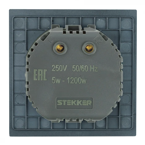 Выключатель диммирующий (механизм) 250В 1200W RSW10-3106-05 черный бархат Stekker Мия 50568