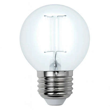 Лампочка светодиодная шар прозрачная E27 7,5W 4000K Uniel LED-G45-7,5W/NW/E27/CL GLA01TR