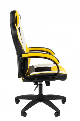Кресло Chairman game 17 Россия экокожа черный/желтый/белый 7213491