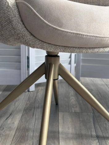 Стул ГРЕЙС (GRACE) 360 град. цвет БЕЖЕВЫЙ PENA-120 / G1229-3, ткань / ШАМПАНЬ каркас, ®DISAUR M-City 64843
