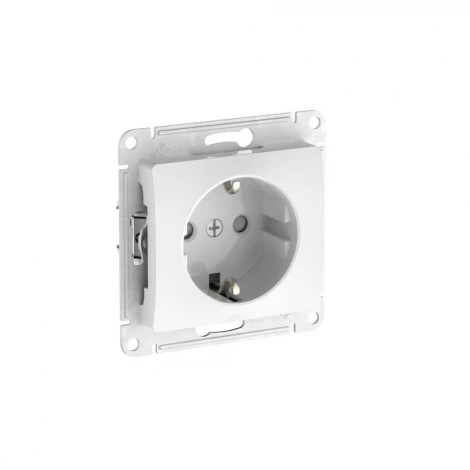 Розетка с заземлением и шторками (белый) Systeme Electric GSL000145S