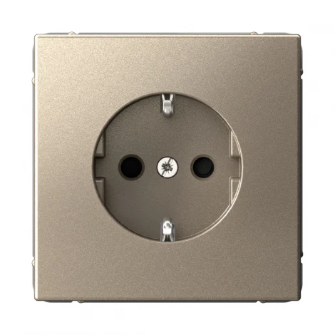 Розетка с заземлением и шторками (шампань) Systeme Electric GAL000545S