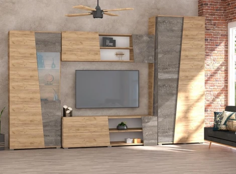 ТВ-тумба Аллегро 10 (Аллегро 10 дуб крафт золотой / камень темный) Woodville арт.455837