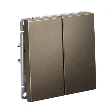 Переключатель двухклавишный (мокко) Systeme Electric GAL000665S