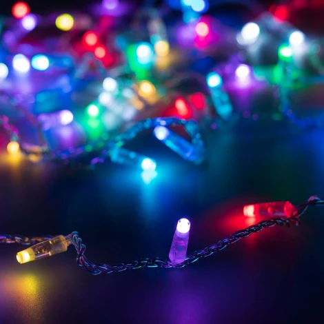 Светодиодная гирлянда ARD-STRING-CLASSIC-10000-CLEAR-100LED-SYNC RGB (230V, 6.5W, RF ПДУ, 1000) (Ardecoled, IP65) 064838