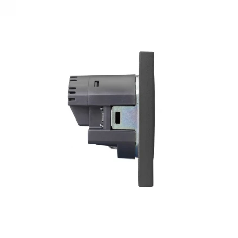 Розетка 1-ая с/з с/у з/ш 16А с USB A+C быстрой зарядки 5В/3А графит Kranz Strong KR-78-0704-6
