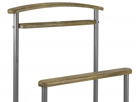 Вешалка костюмная Верис 4 металлик/дуб крымский состаренный Mebelik 007458