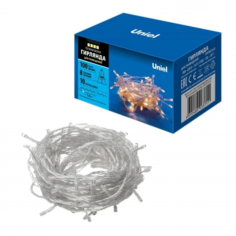 Гирлянда Uniel ULD-S1000-100/DTA WARM WHITE IP20