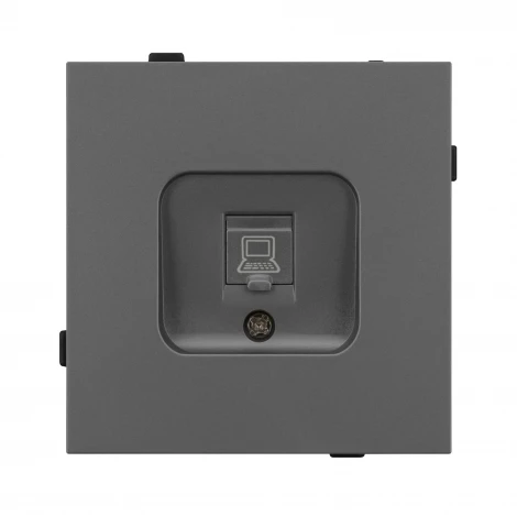 Механизм компьютерной розетки SCT-TENDO-MPC1-SFPL-GR (RJ-45, CAT6) (Arlight, Матовый графитовый) 054593