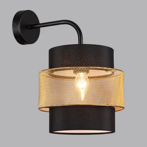 Бра Lumion Animaisa 8003/1W черный/черный, золотой металл/металл, текстиль Е27 60W 220V