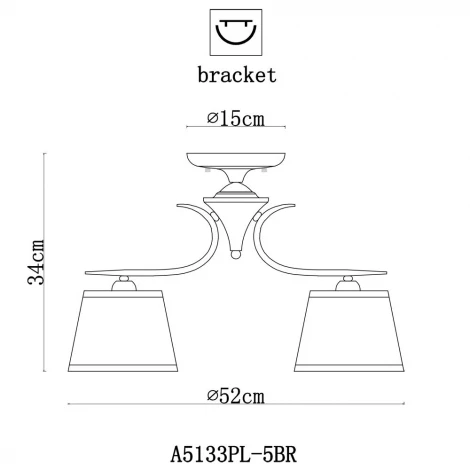 Потолочная люстра Arte Lamp Irene A5133PL-5BR