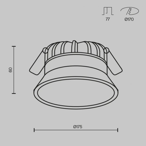 Встраиваемый светильник 24W Maytoni Okno DL055-24W3-4-6K-W (LED, 220V, круглые, IP44)