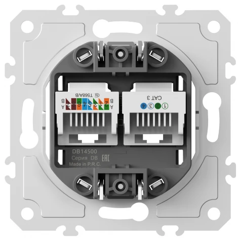 Механизм розетки Ethernet RJ-45 + телефонная RJ-11 Donel DB DB14500
