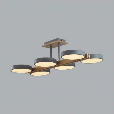 Потолочная люстра на штанге Lumion Plato 8031/108CL серый, дерево/металл, акрил LED 108W 3000-6000К 220V
