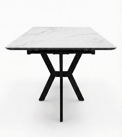 Стол DikLine DI100 Мрамор Кристал белый/опоры черные (2уп.) 00-00084567