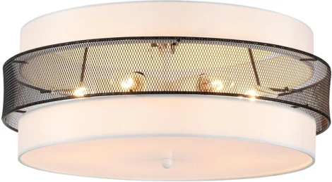 Потолочный светильник круглый Lumion Animaisa 8002/6C белый, черный металл/металл, текстиль Е27 6*60W 220V (круглые)