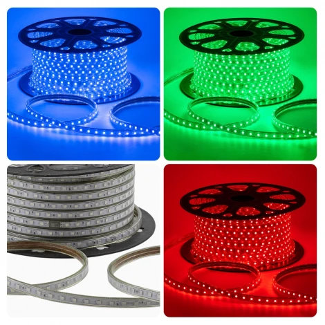 Светодиодная лента 220В 8Вт/м SMD5050 60д/м IP65 50м RGB OGM O17-10