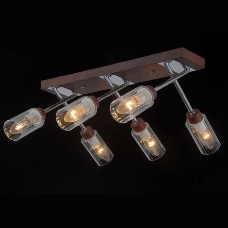 Потолочная люстра Natali Kovaltseva Helsinki Wood 81043-6C WOOD,CHROME