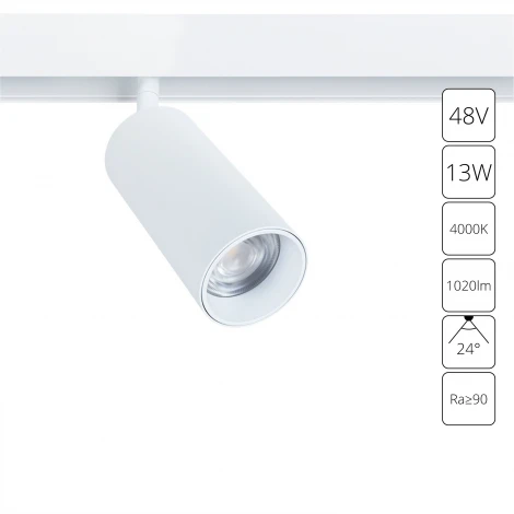 Трековый светильник магнитный Arte Lamp Linea A4631PL-1WH (LED, 48V)