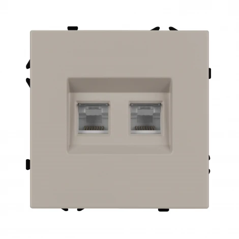 Механизм сдвоенной компьютерной розетки SCT-NOBE-MPC2-SFPL-CA (RJ-45, CAT6) (Arlight, Кашемир) 059450