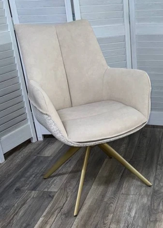 Стул ПОНТУС (PONTUS) 360 град, цвет КРЕМОВЫЙ / ШАМПАНЬ каркас, ®DISAUR M-City 64798