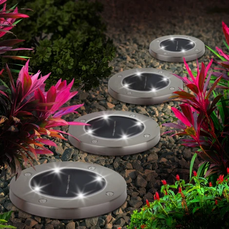 Грунтовый светильник светодиодный на солнечных батареях 4 шт. ЭРА ERAST040-08-M