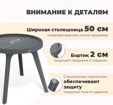 Столик журнальный Sheffilton SHT-CT97 тёмно-серый 7500237703