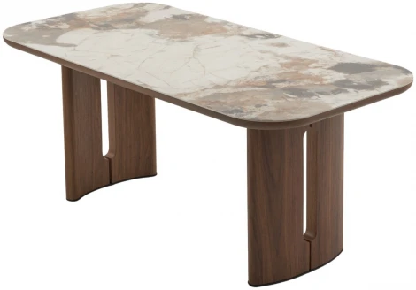 Стол БАРК (BARK) 180 цвет CA035, керамика / Орех (WALNUT), ®DISAUR M-City 64422