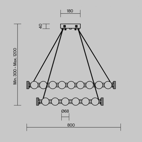 Подвесной светильник ярусный Freya Collar FR6180PL-L70B (LED, 220V, на проводе, кольцо)