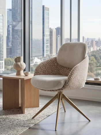 Стул ГРЕЙС (GRACE) 360 град., цвет ЛАТТЕ PENA-110 / HUNTER-120, ткань / ШАМПАНЬ каркас, ®DISAUR M-City 64842