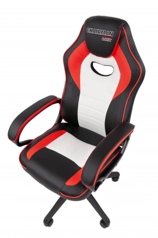 Кресло Chairman game 16 Россия экокожа черный/красный/белый 7213482