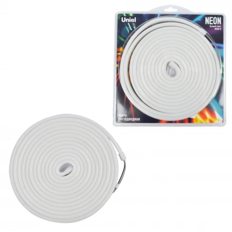 Светодиодная гибкая герметичная лента Neon 5 м. Neon ULS-N03-2835-100LED/m-8mm-IP67-DC12V-11W/m-5M-4000K блистер