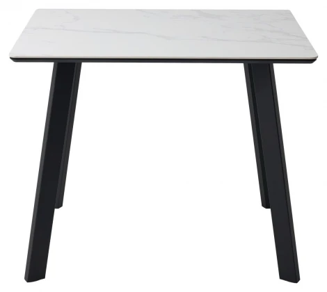 Стол ТИК ТАК 90 цвет Белый мрамор MATTE, керамика / Черный каркас M-City 64650