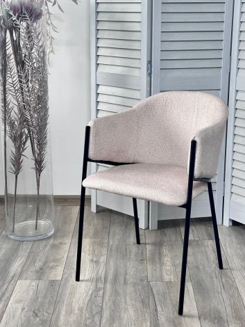 Стул ДИЛЛ, цвет Lana 13 бежевый, ткань / черный каркас M-City 64484