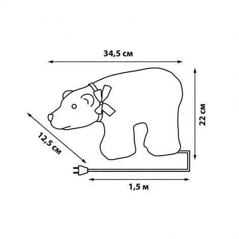 Световая фигура Uniel ULD-M3423-040/STA WHITE IP20 BEAR (LED, 220V, животные, мишка)