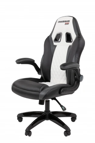 Кресло Chairman game 15 Россия экокожа черный/серый/белый 7213472
