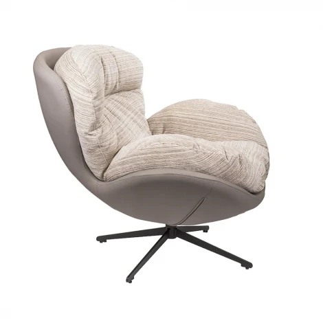 Кресло BLISS серый, экокожа, шенилл Bradex Home FR 1069