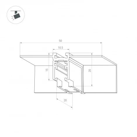 Коннектор угловой MAG-MICROCOSM-CON-FDW-L90-INT (WH) (Arlight, IP20 Металл) 062721