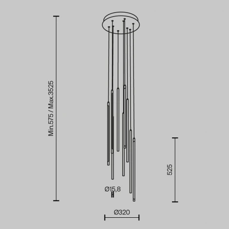 Подвесной светильник Maytoni Light stick MOD236PL-L54B3K (LED, 220V, на проводе, круглые)