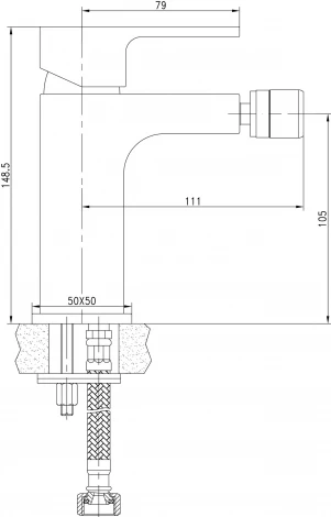 Смеситель Aquanet Cubic SD90444-2 для биде