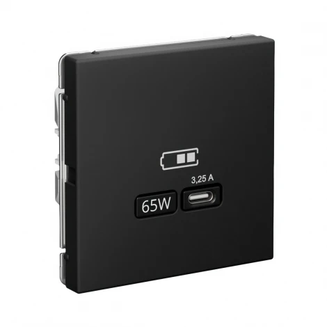 Розетка с быстрой зарядкой USB Type-C 65Вт (карбон) Systeme Electric GAL001027