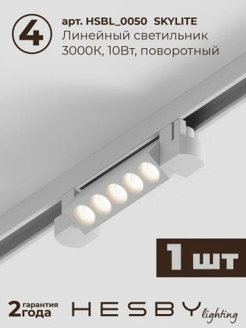 Трековая система в сборе однофазная встраиваемая 220V 58W Hesby Lighting Skylite №10 HSBL_kompl_S010_VI2W3K