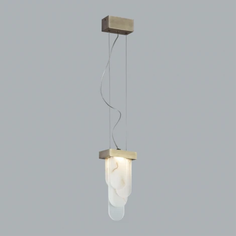 Подвесной светильник Odeon Light Foros 5437/12L бронзовый "брашинг"/металл/смола под алебастр/акрил LED 12W 3000K (220V, на тросе)