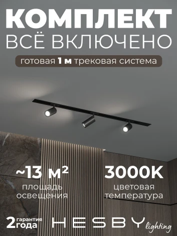 Трековая система в сборе встраиваемая однофазная 220V Hesby Lighting Skylite №3 HSBL_kompl_S003_VI1B3K