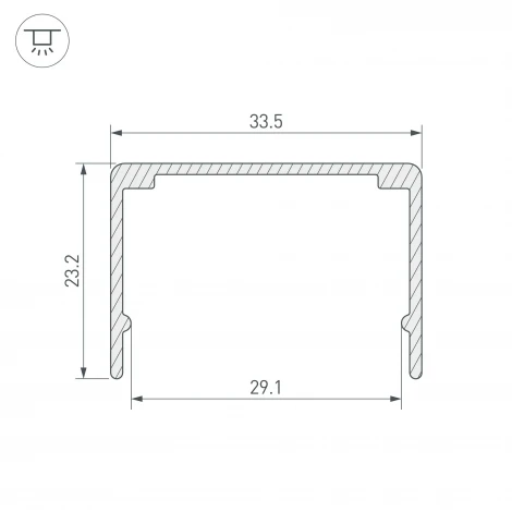 Профиль WPH-FLEX-3020-1000 ANOD (Arlight, Алюминий) 062645
