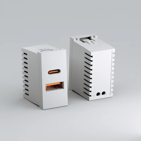 Модульная розетка USB тип A+C 45*22,5 (белый) Werkel W1272701 (a072528)